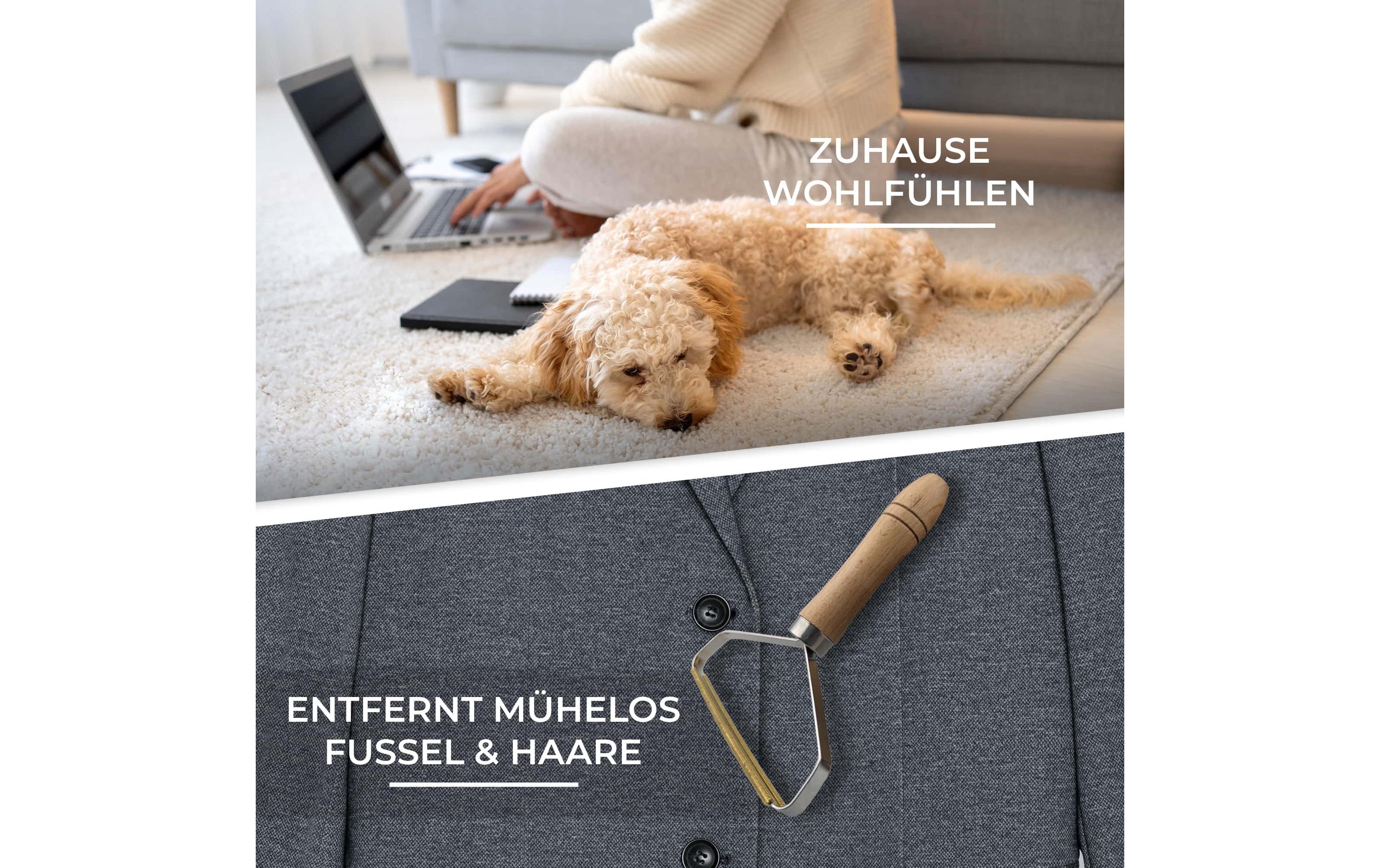 Fusselentferner und Tierhaarentferner mit BuchenholzgriffSaubere Kleidung und Möbel leicht gemacht