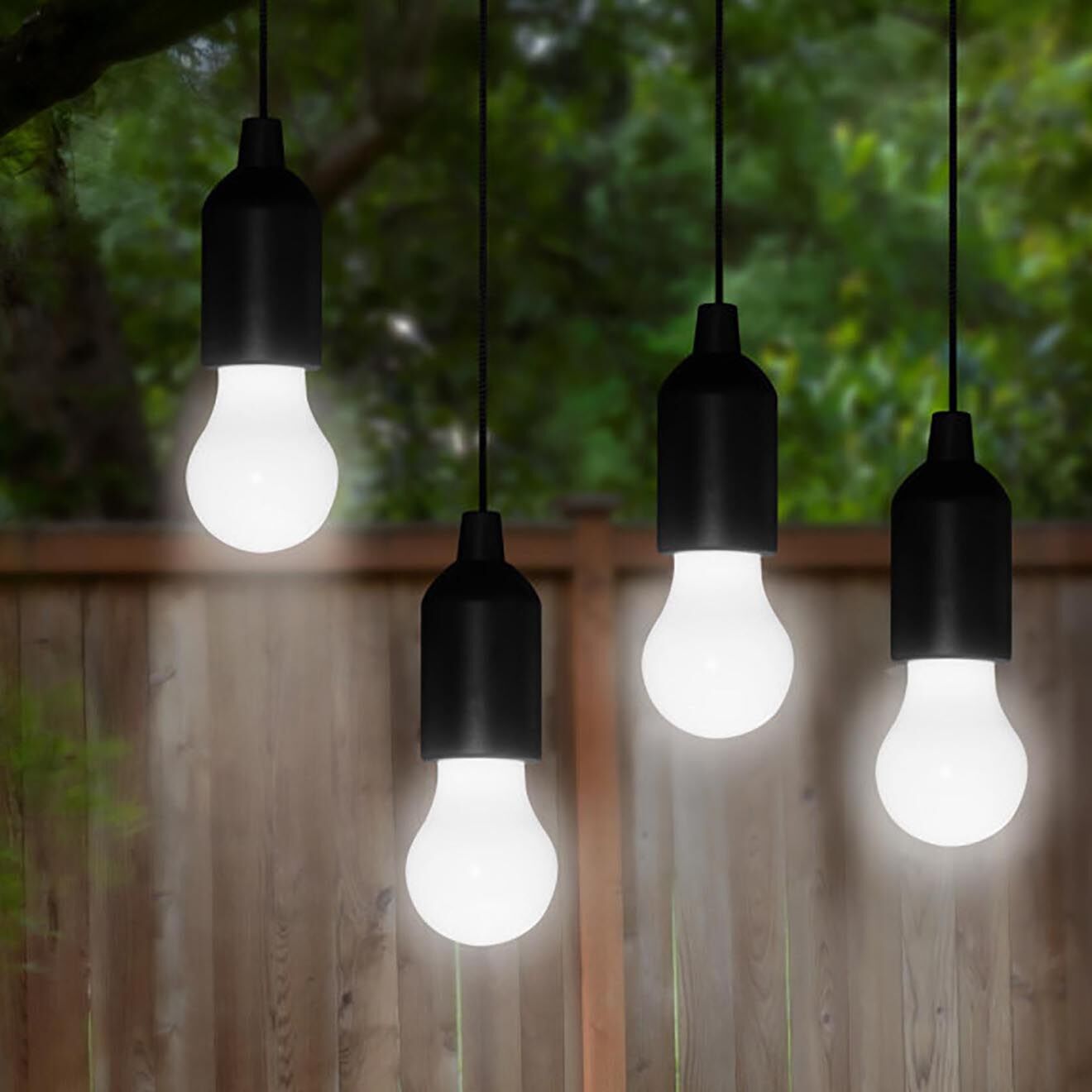 Pratik Garden 4 Lampes avec cable décoratif noir/blanc - 1.1 m