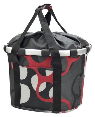 Sacoche de Guidon Klickfix Bikebasket Anneaux Gris Rouge