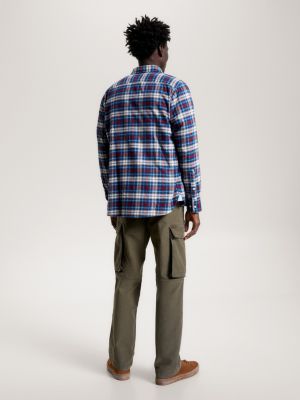 Camisa Tommy Tartan Escovada de Corte Regular