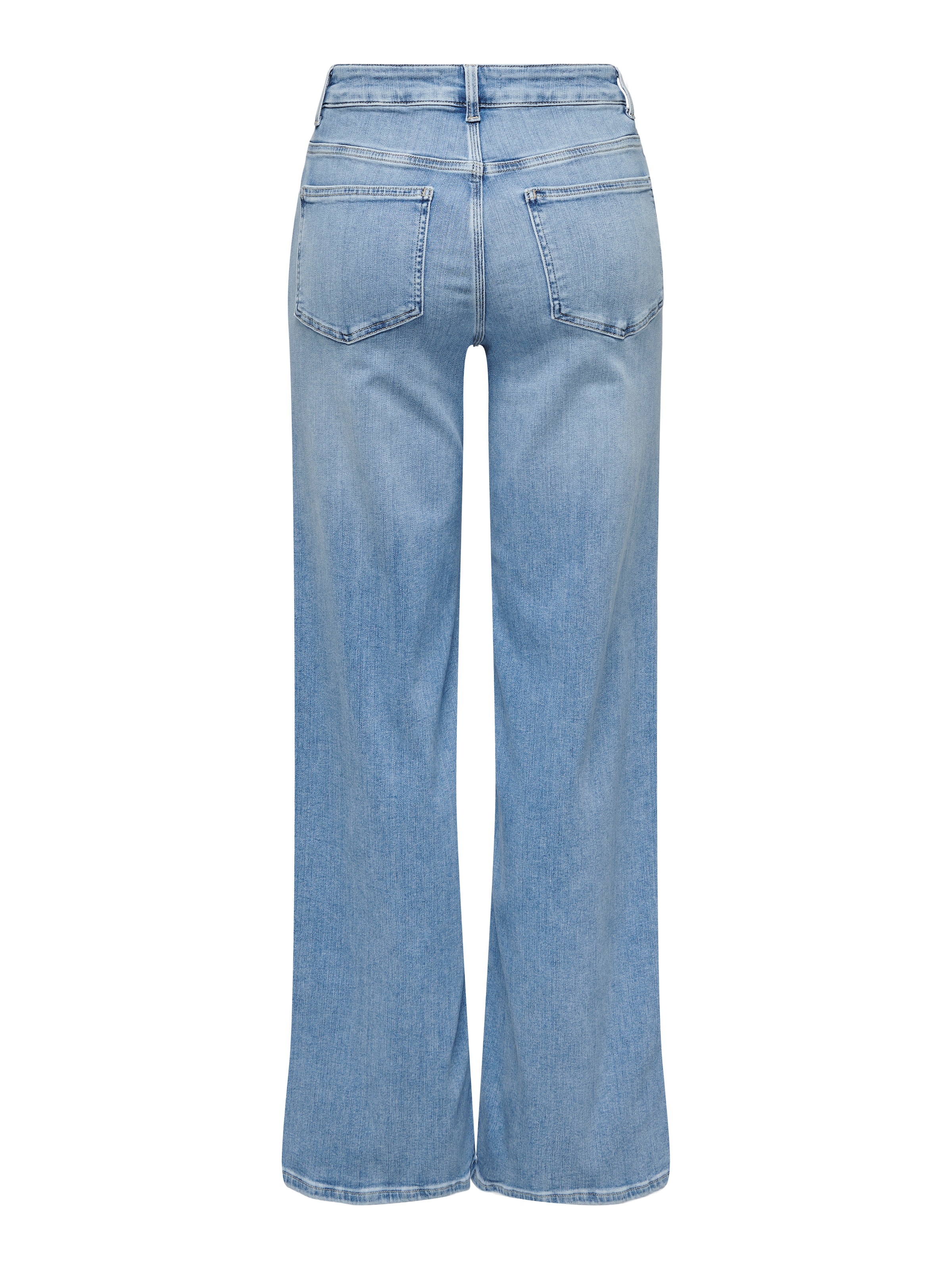 ONLY High-waist-Jeans »ONLMADISON – High Waist Jeans mit weitem Bein für Komfort«, Abriebeffekte, casual, weit, Denim/Jeans, Eingrifftaschen