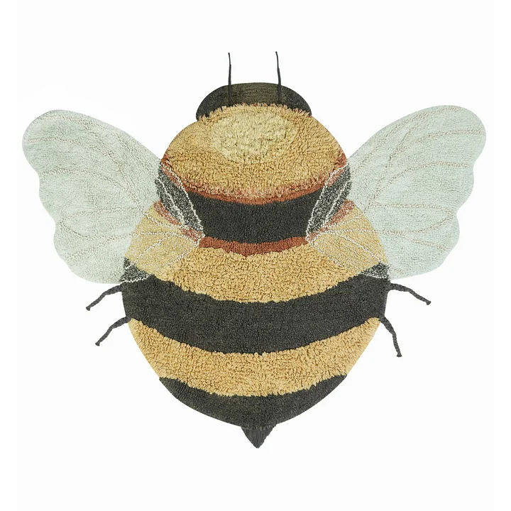 Lorena Canals - Bee waschbarer Teppich, 115 x 150 cm, dark honey / dunkelgrau / chestnut