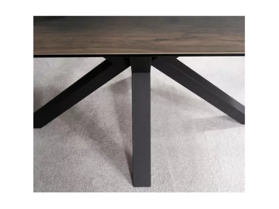 Table design extensible métal & céramique style bois Sway