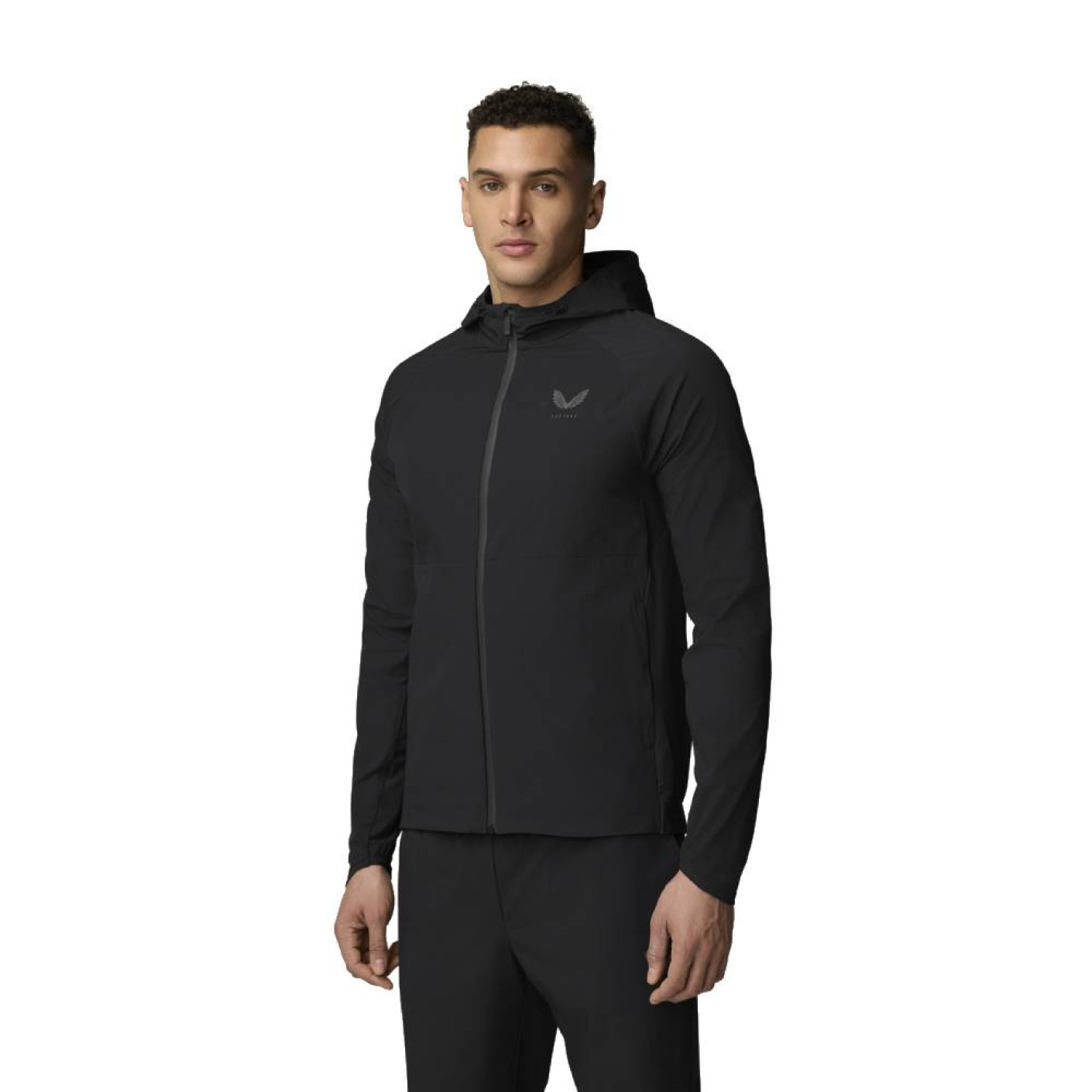 Castore Windbreaker Joggingpak Full-Zip Zwart Donkergrijs