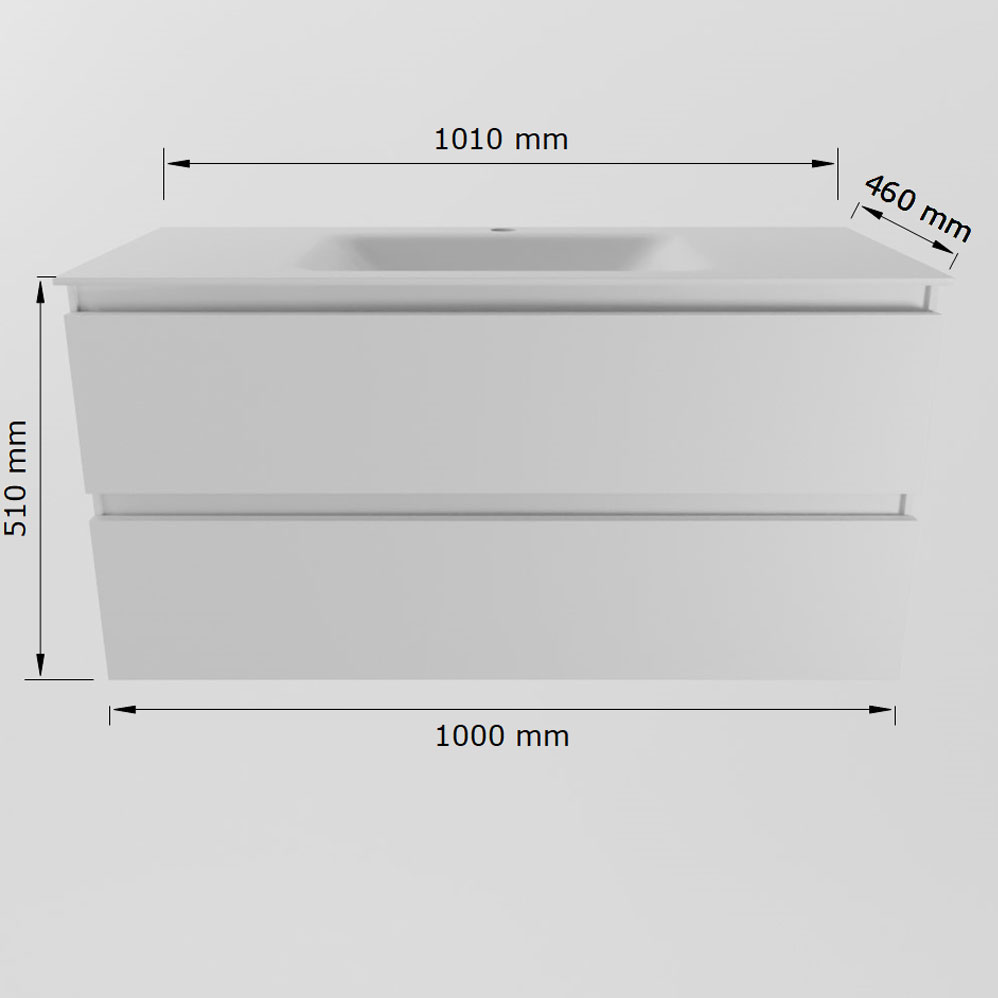 Mondiaz Aivy badmeubel 100cm chai met wastafel solid surface talc midden 1 kraangat en spiegel
