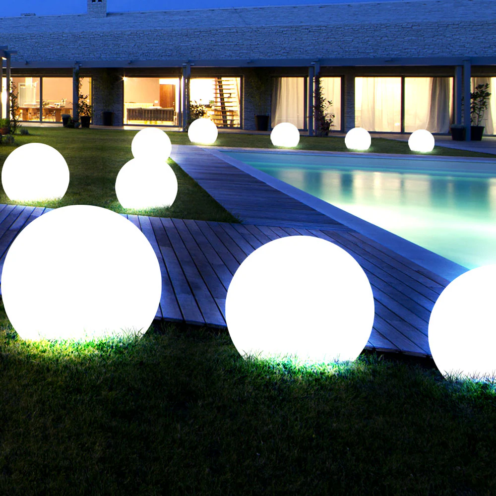 10er Set LED Solar Steckleuchten, Kugelform, 30 cm, SOLAR