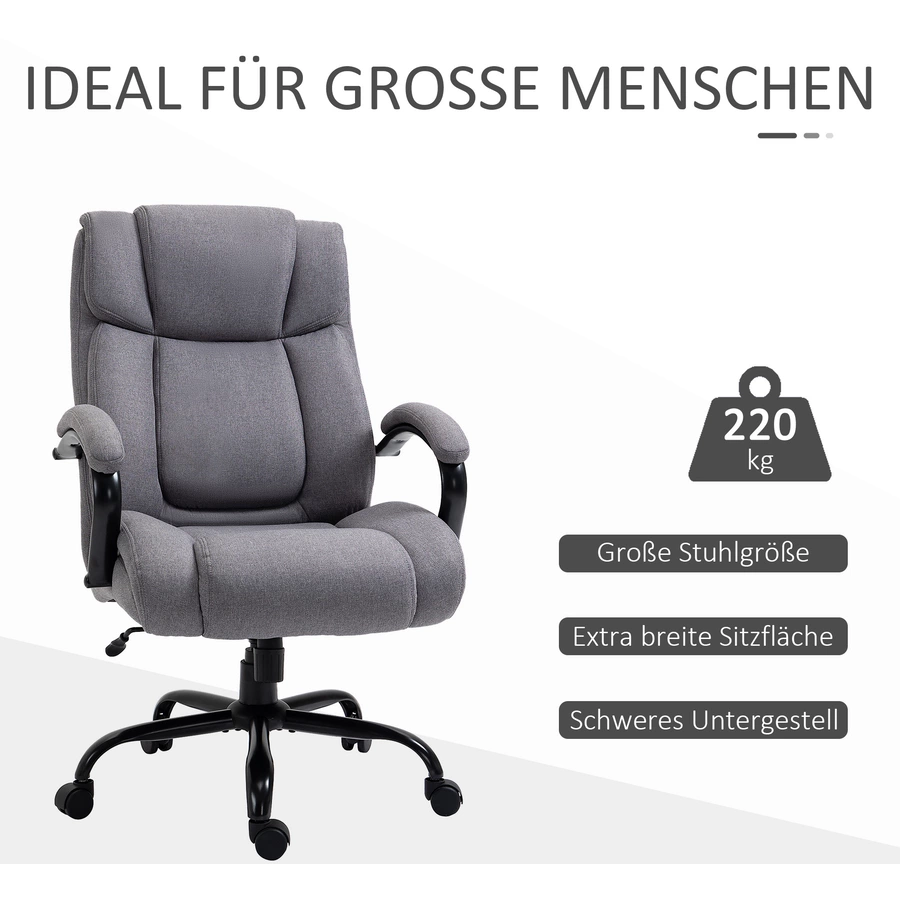 HOMCOM Bürostuhl ergonomisch hellgrau