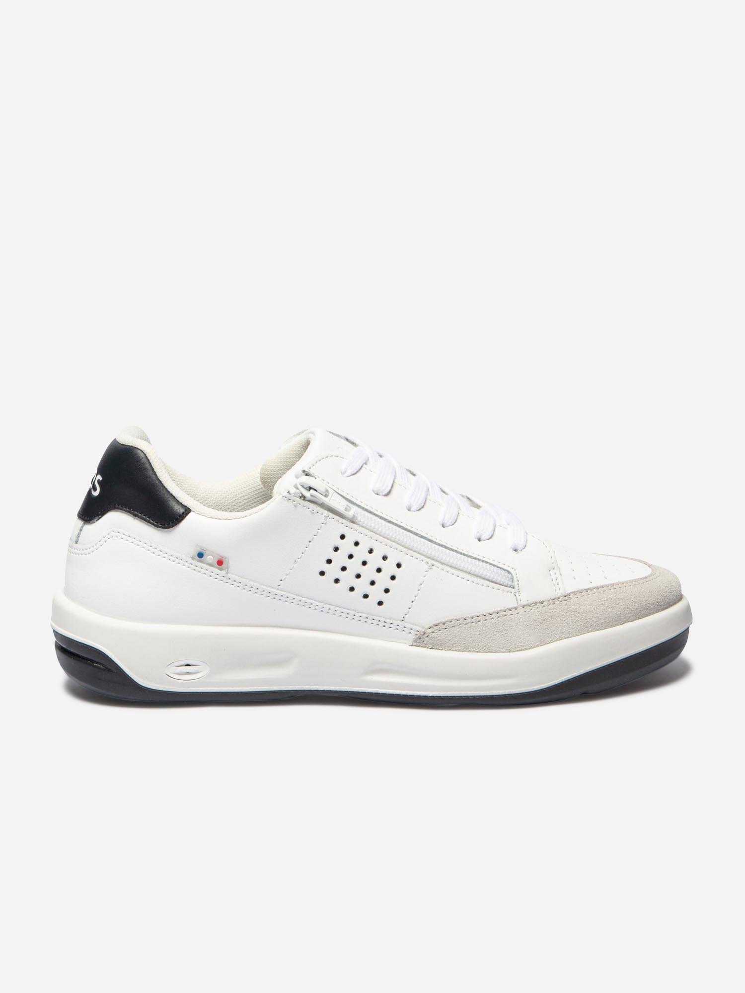 Baskets Homme Zippées Fabriquées en France Cuir Blanc