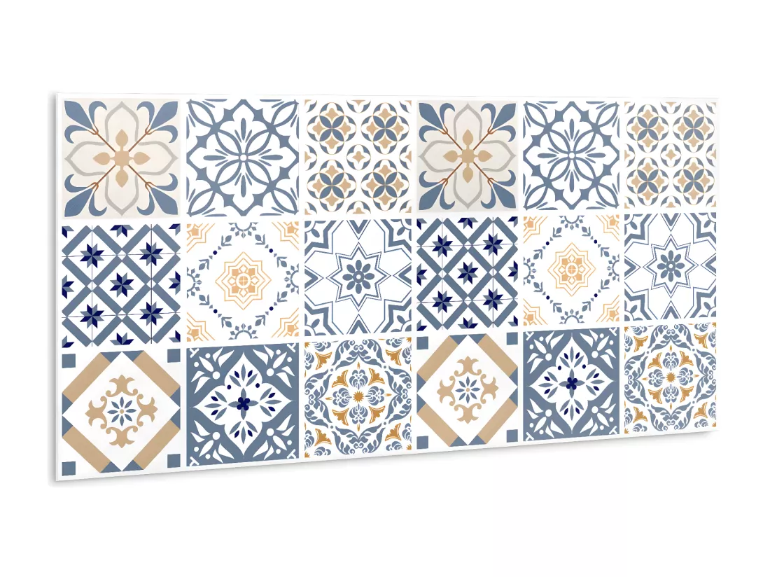 Panneaux muraux autocollants en vinyle imperméable - Mosaïque ornementale 100 x 50 cm