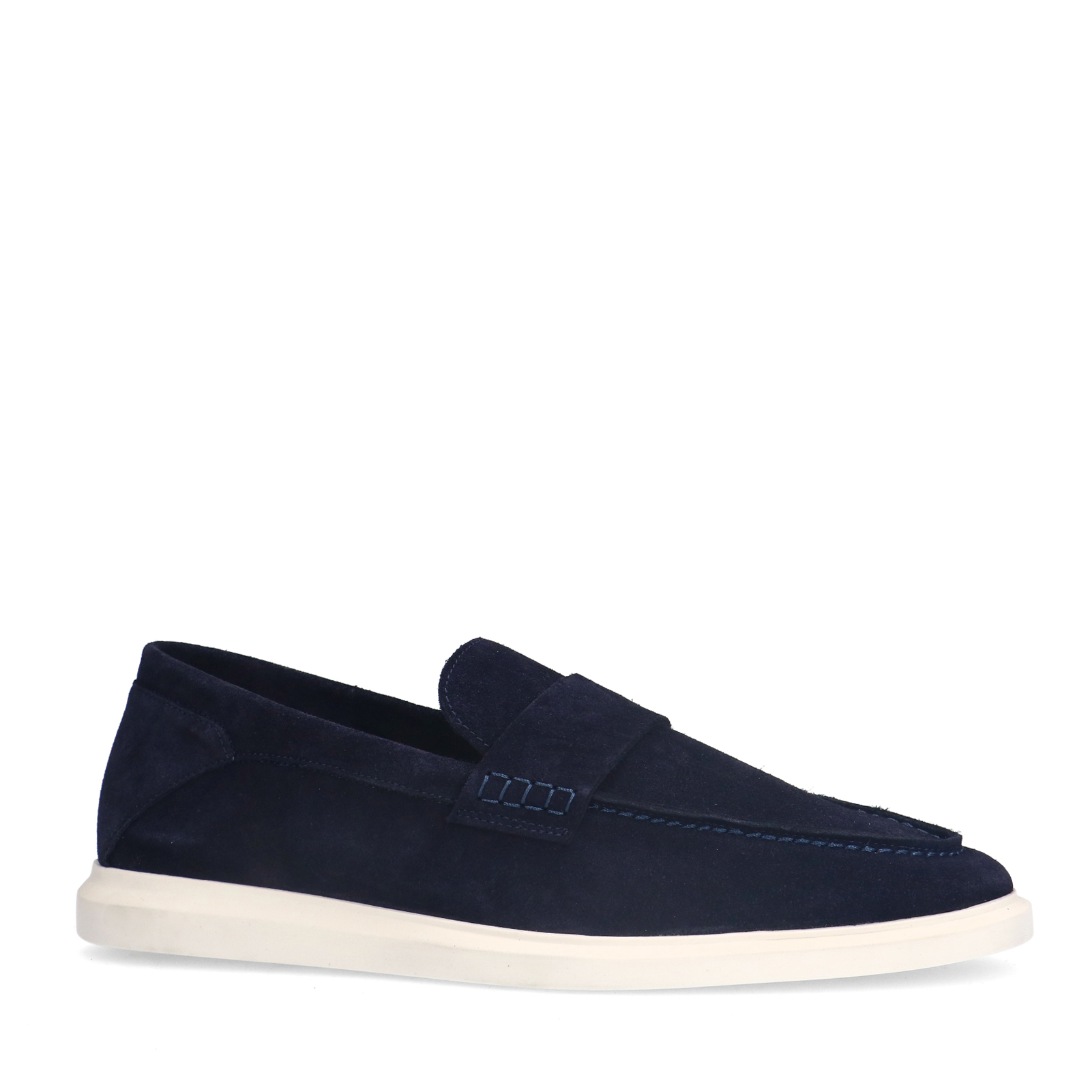 Donkerblauwe suède loafers