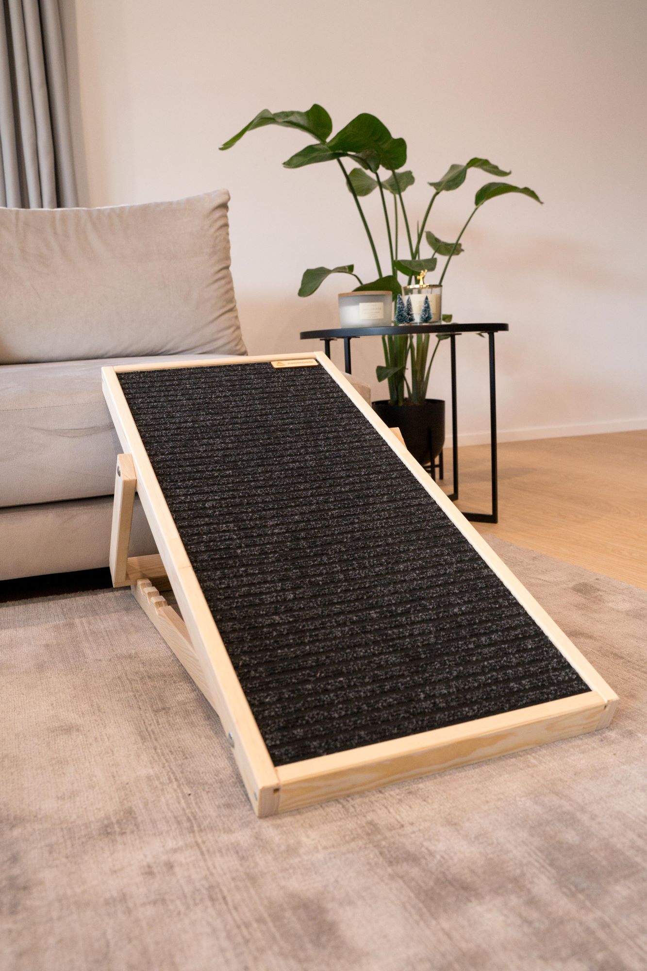 Animood Hunderampe Skipper naturbelassen Hundetreppe 93x44 cm