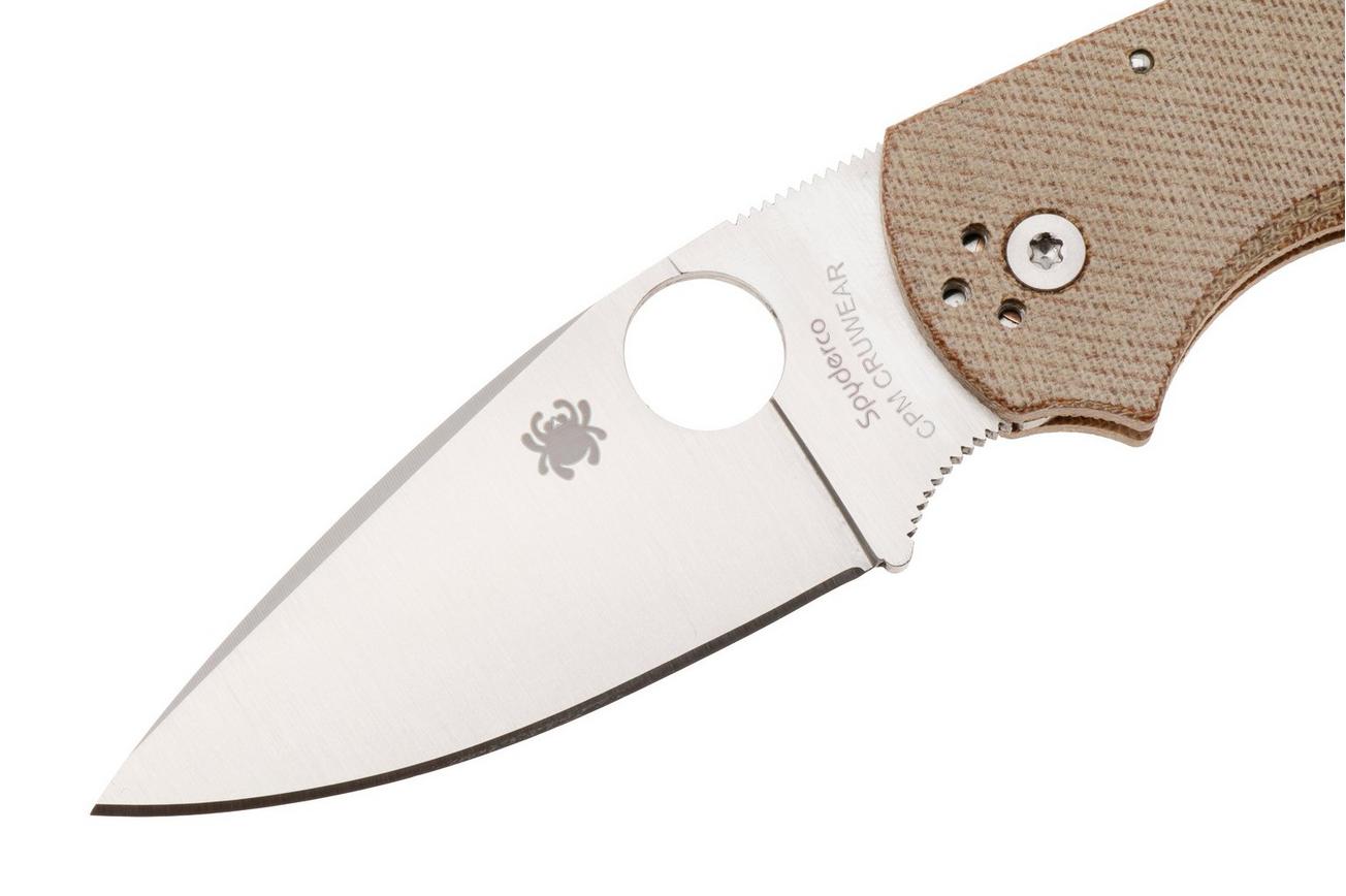 Spyderco Native 5 C41MPCW5, Satin CPM Cru-Wear, Brown Canvas Micarta zakmes