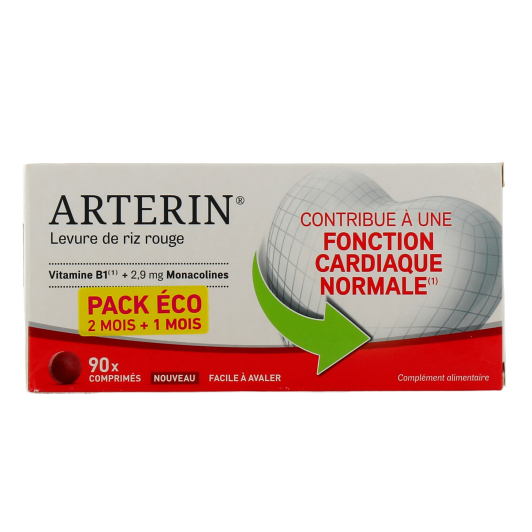 Arterin Levure de riz rouge 90 comprimés - 2,9mg de monacolines