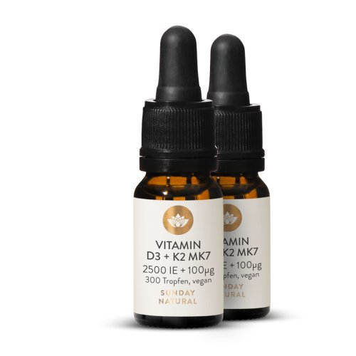 Sunday Natural Products  Vitamin D3 + K2 MK7all-trans2.500IE + 100 µg Vegan