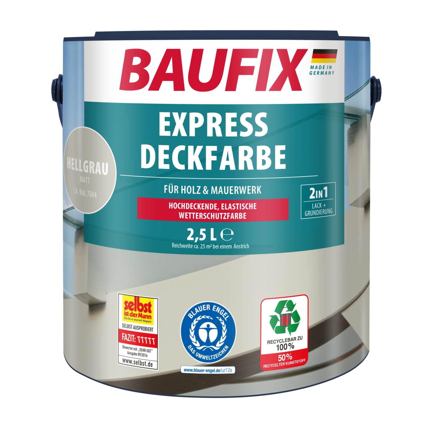 BAUFIX Express Deckfarbe nussbraun, 2,5 Liter