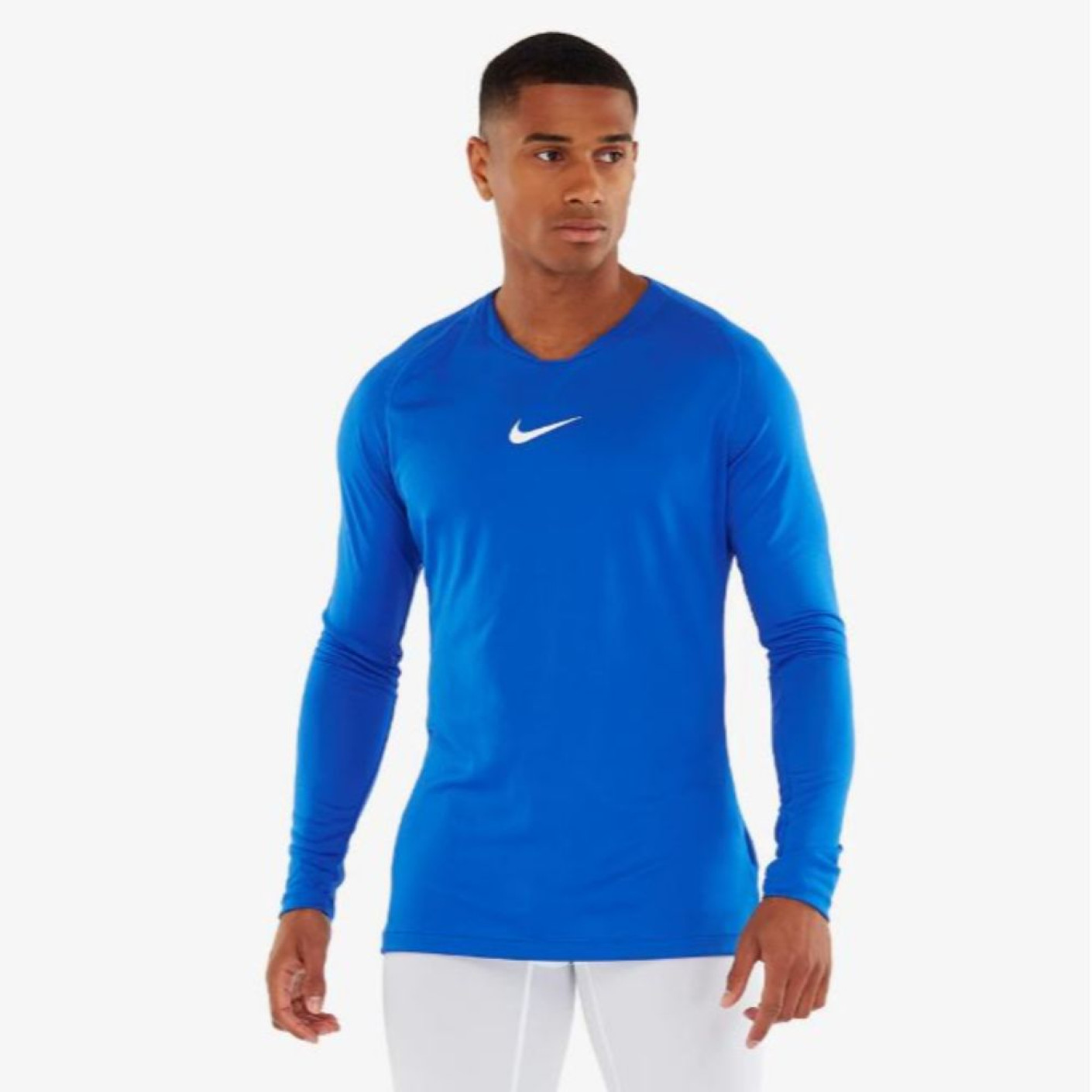 Nike Dri-Fit Park Ondershirt Lange Mouwen Blauw Wit