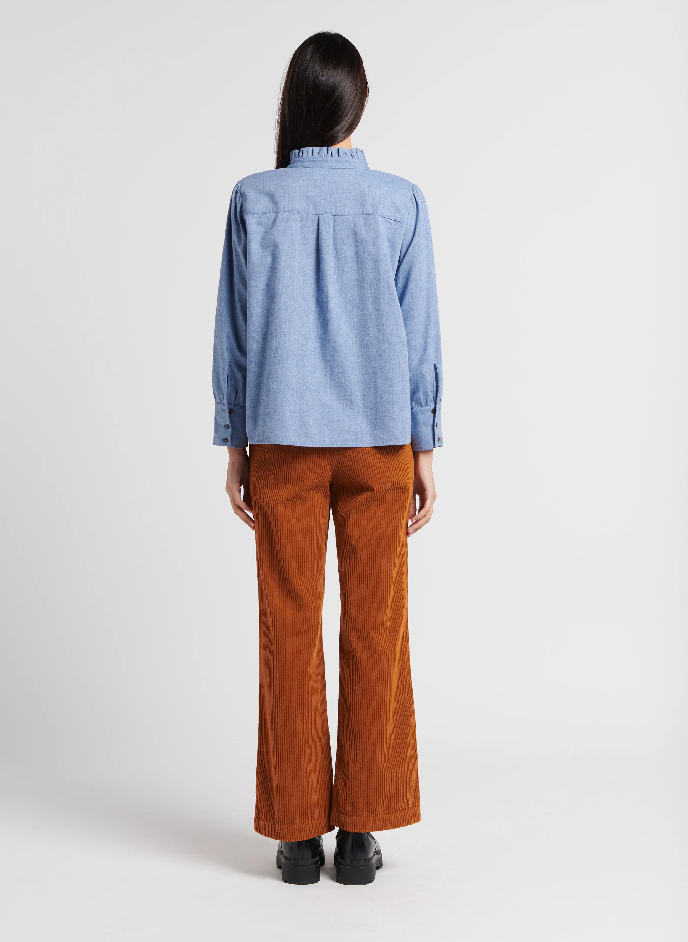 ANELLE - Pantalon en velours côtelé | Marron