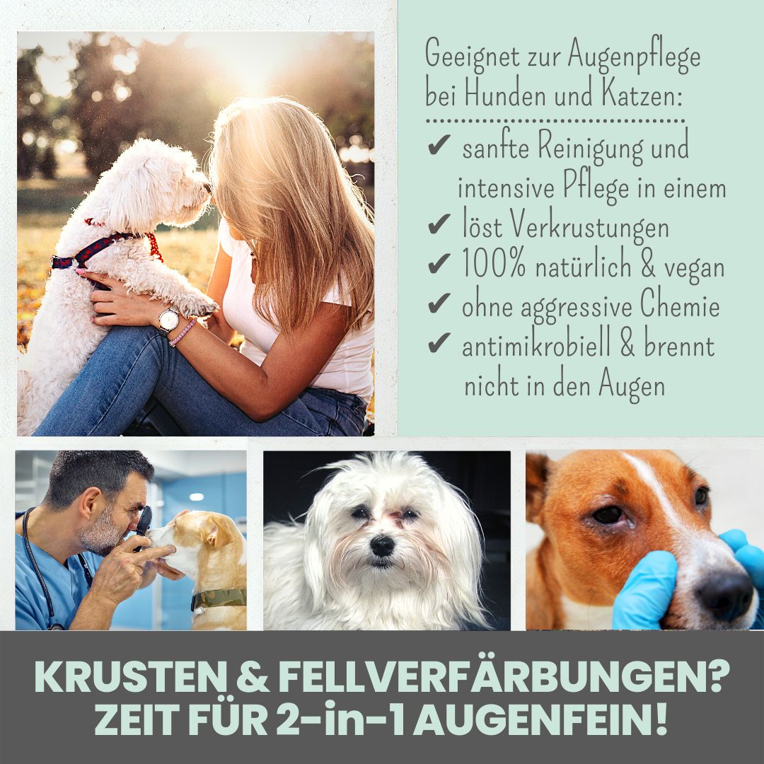 noms+ 2-in-1 Augenfein Reinigung & Pflege mit kolloiadlem Silber für Hunde & Katzen