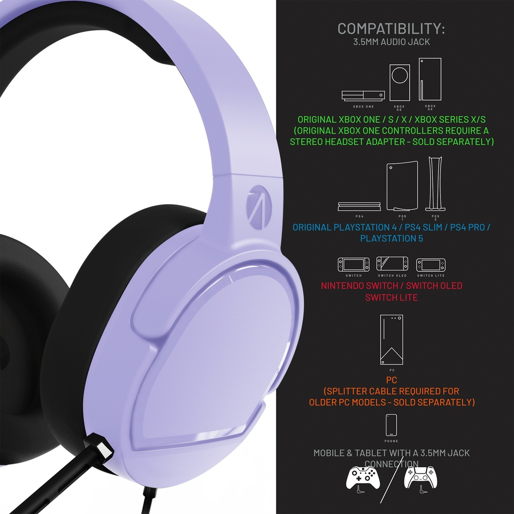 Stealth Panther Gaming-Headset für Xbox, PS4/PS5, Switch & PC – Lavendel