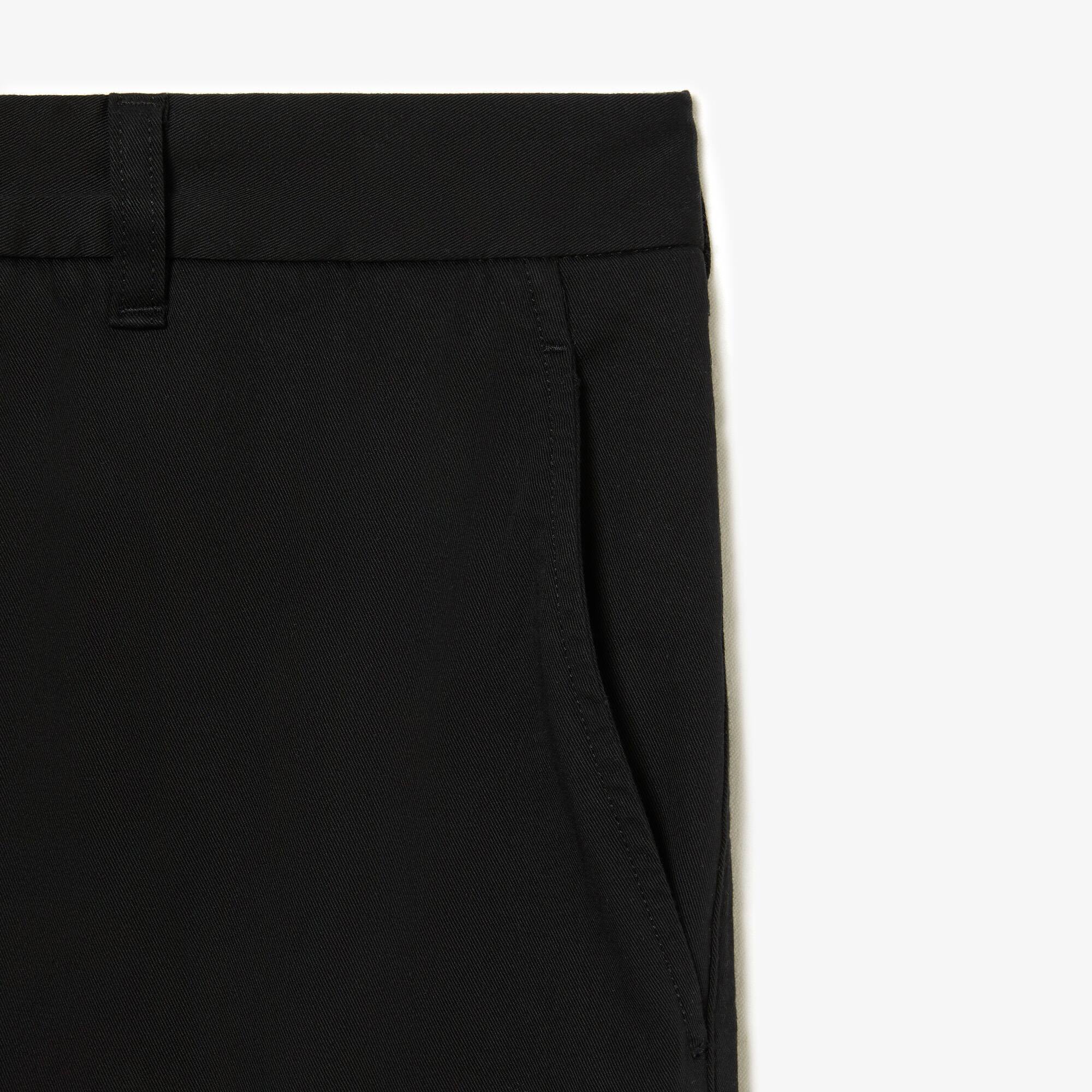 Pantalon chino fuselé en coton stretch Pantalons & Shorts - Noir - Lacoste - Homme