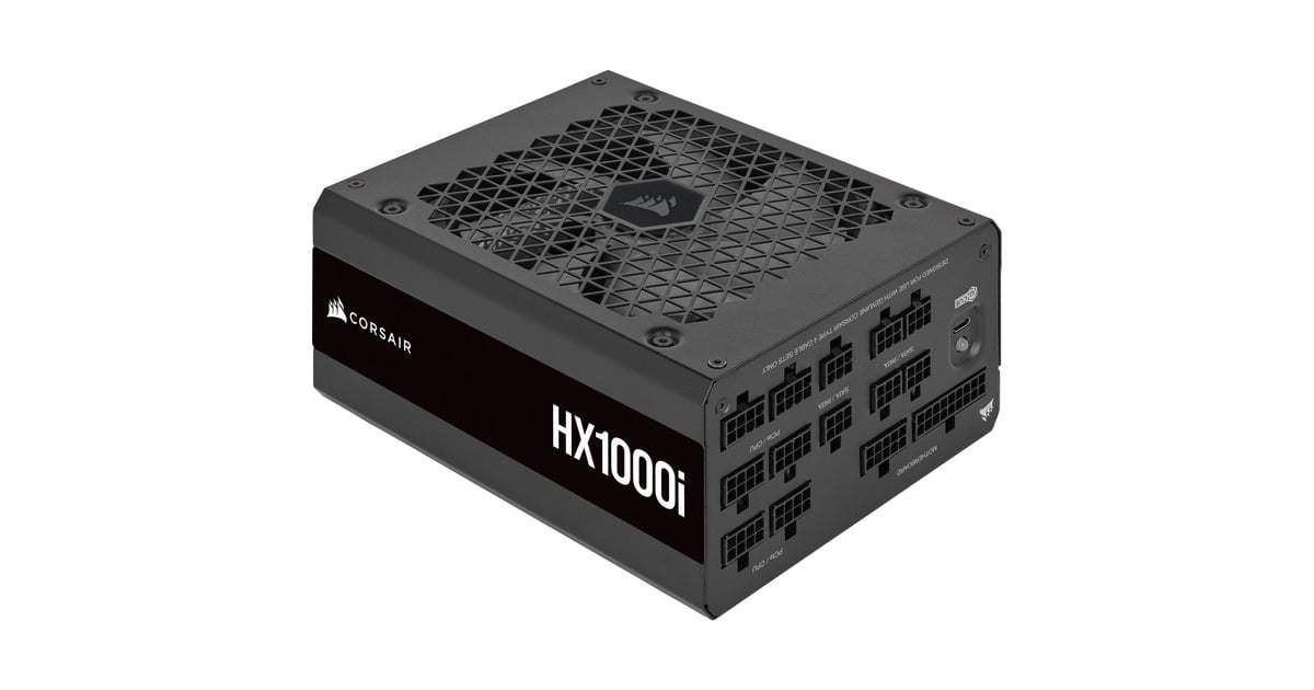CorsairHX1000i modulaire 1000 watt voeding   (Zwart, 1x 12V-2x6, 4x PCIe)