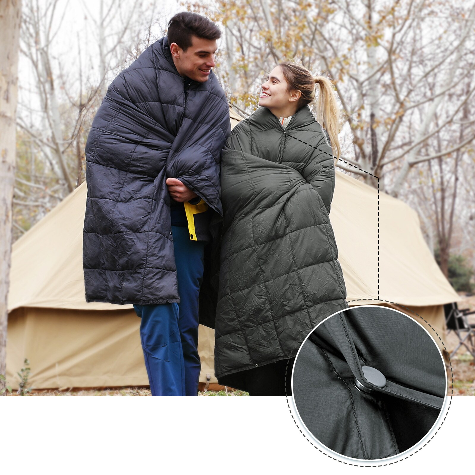 KINGCAMP Camping Decke Smart 800 Picknick Strand Matte Park Decke Leicht 810 g Farbe: black