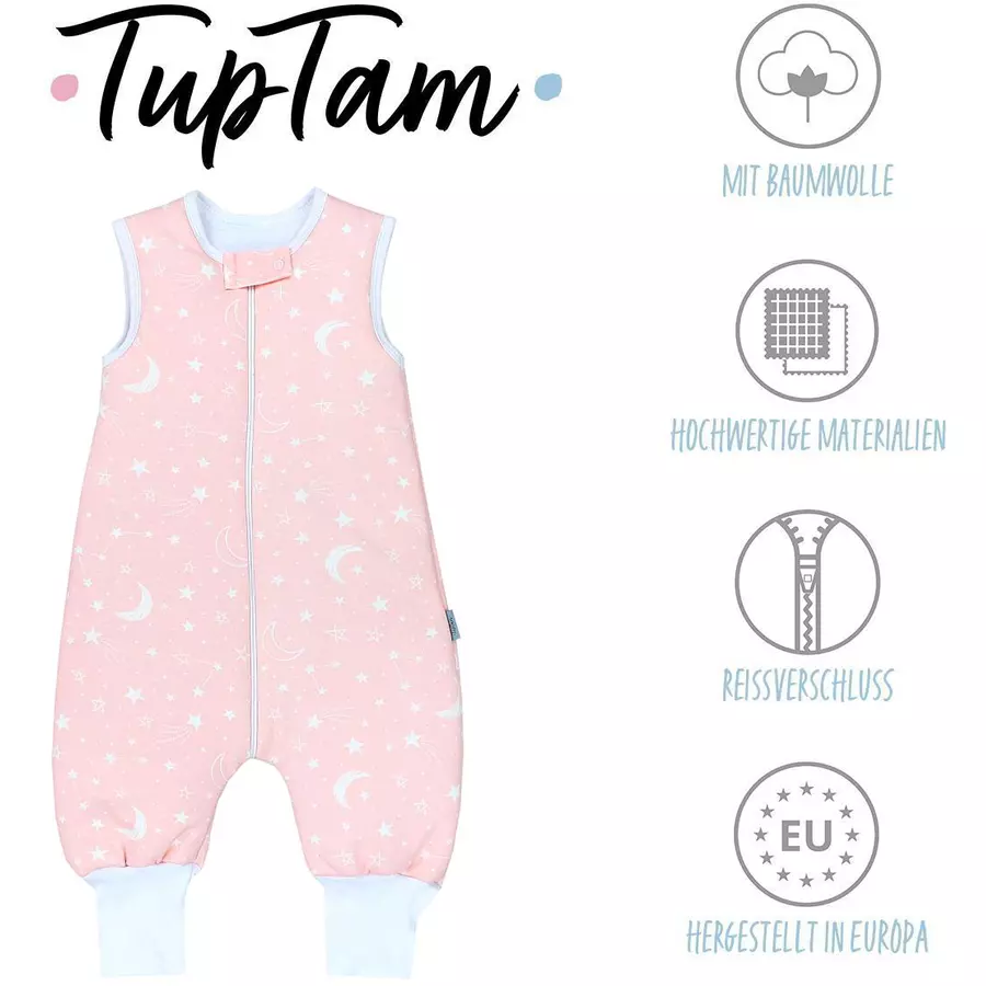 TupTam Winter Babyschlafsack mit Beinen 2,5 Tog rosaweiß