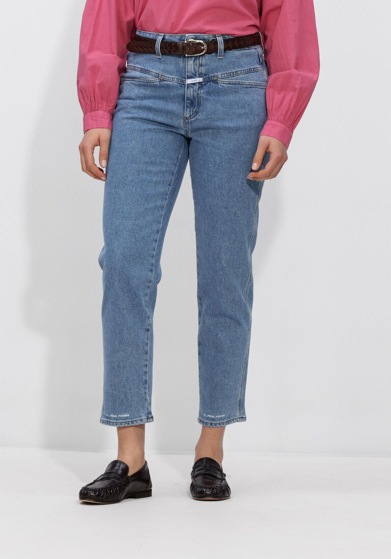 lichtblauwe closed slim fit jeans pedal pusher 1