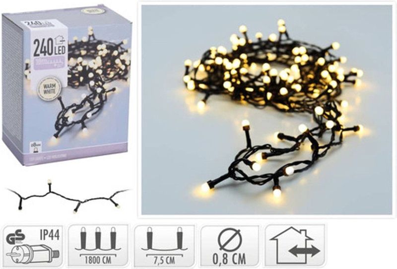 Kerstlampjes - Warm Wit - 21 Meter - 240 Leds - Geschikt Voor Buiten