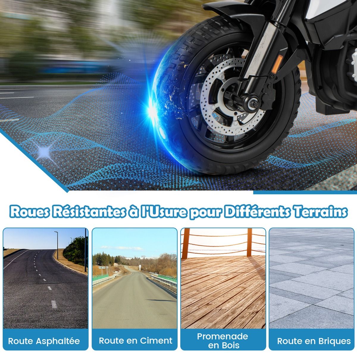 Moto Électrique BMW 12V/7AH pour Enfants 6km/h Modèle Policier avec Klaxon Musique Sirène Phares pour 3-8 Ans - Lidl-Manfred