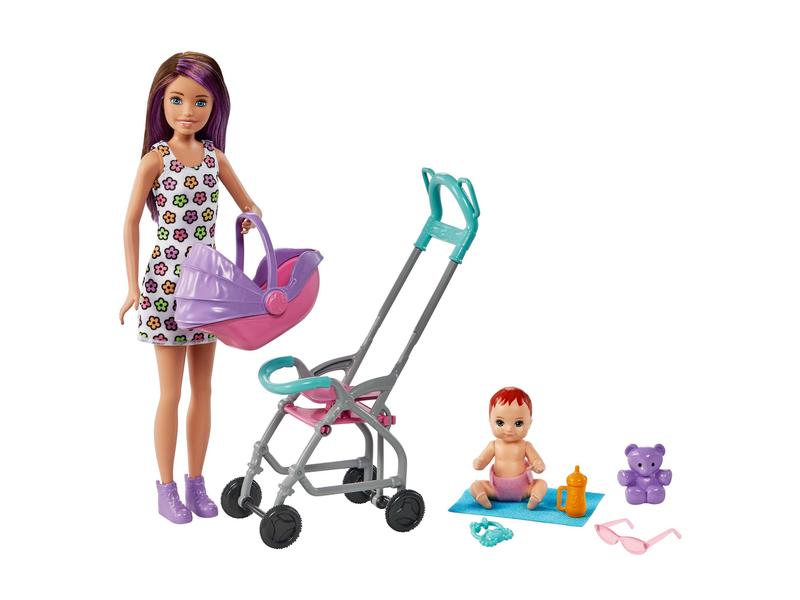Barbie Spielset Skipper Babysitters Inc. Puppe Skipper-Set mit Kinderwagen, Baby und Zubehör