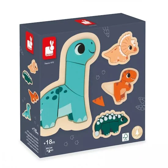 4 Puzzles Evolutifs Dinonaures   de               Janod