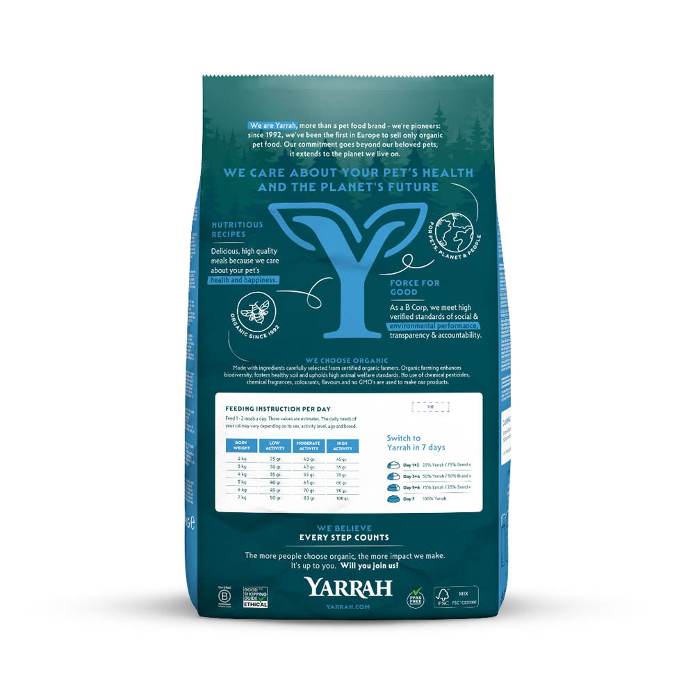 Yarrah Biologisch Adult - Kattenvoer - 10 Kilogram - kip, vis