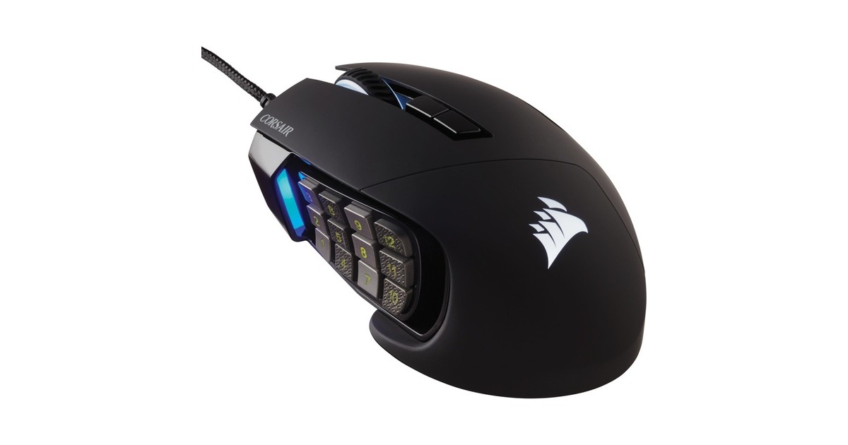 CorsairScimitar RGB ELITE gaming muis  (Zwart, 18.000 dpi, RGB leds)