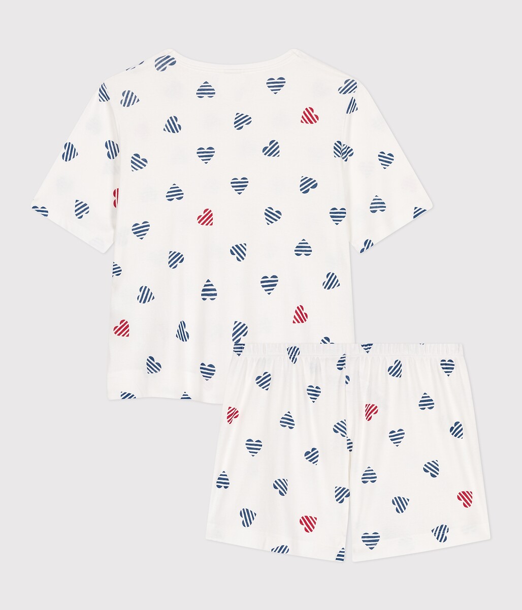 PETIT BATEAU<br>Shorts de pijama de algodão, mangas curtas