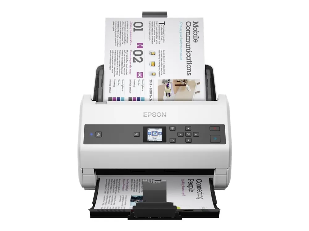 Epson WorkForce DS-870 - Dokumentscanner - Contact Image Sensor (CIS) - Duplex - A4 - 600 dpi x 600 dpi - op til 65 ppm (mono) / op til 65 ppm (farve) - ADF (100 ark) - op til 7000 scanninger pr. dag - USB 3.0