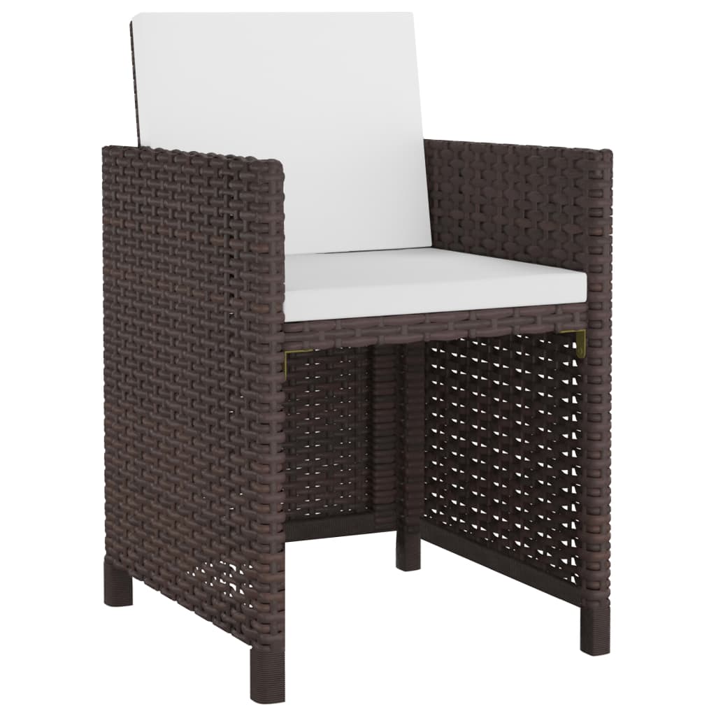 Salon de jardin meuble d'extérieur ensemble de mobilier 11 pièces avec coussins résine tressée marron