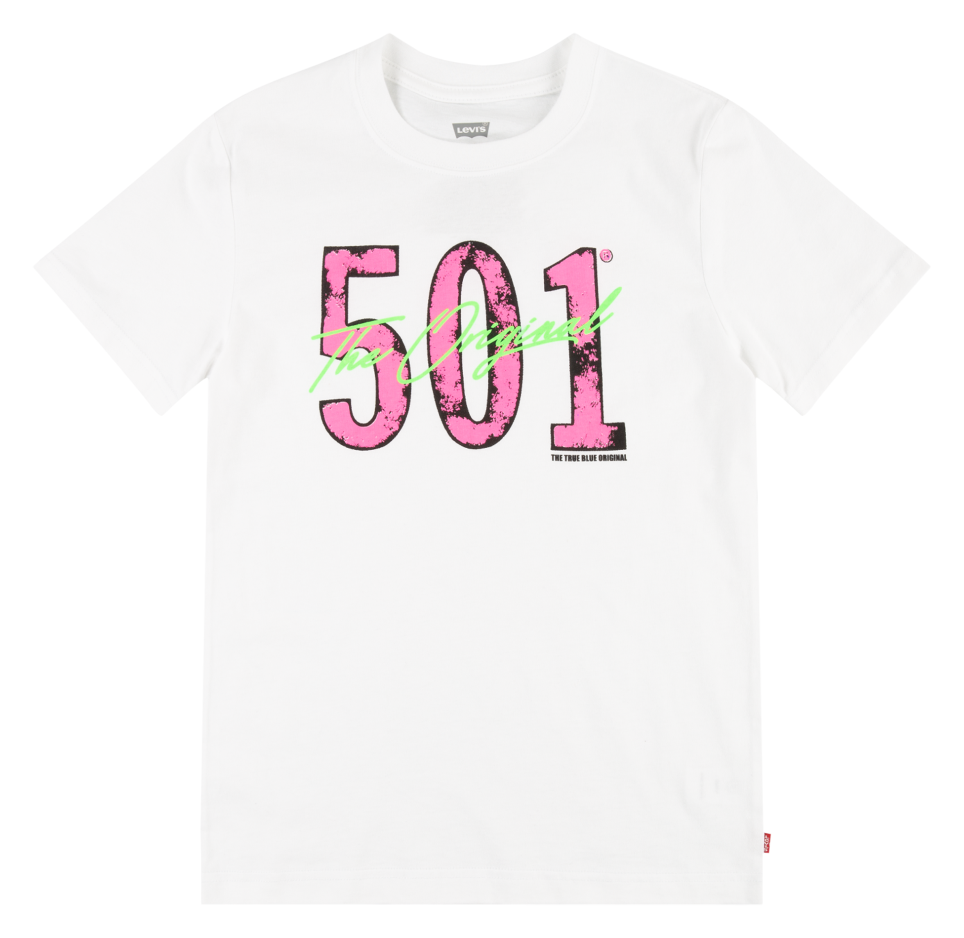 Tee-shirt droit col rond en coton mélangé | Blanc
