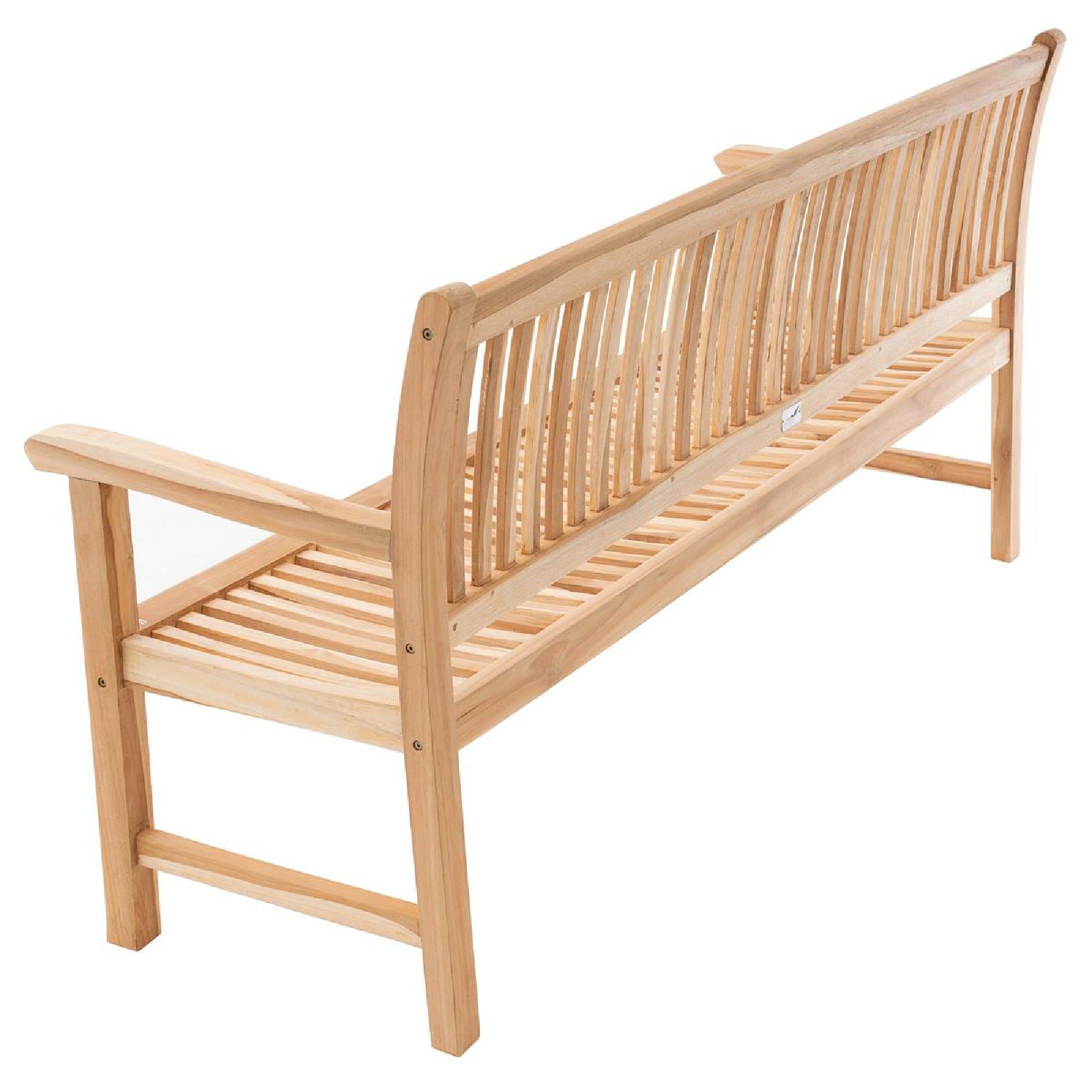 VCM 4-Sitzer Gartenbank Parkbank hochwertig massiv Teak Holz natur 180 cm