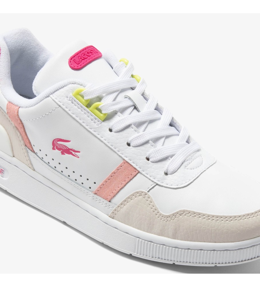 Tênis Lacoste T-Clip de couro branco