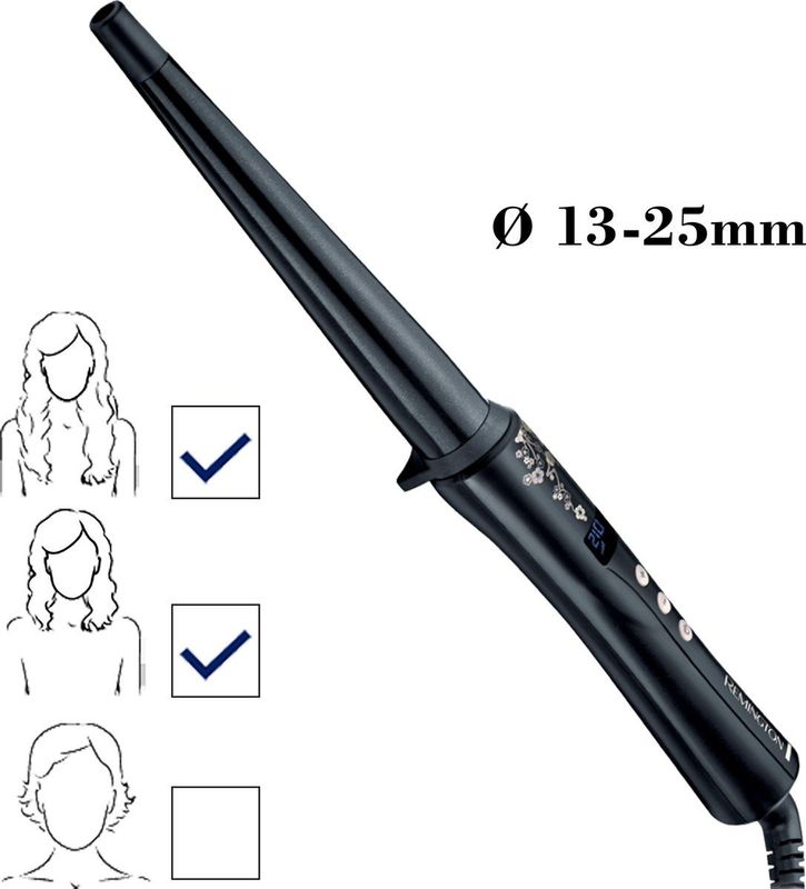 Remington - Pearl Krultang - CI95 - Zwart - Keramische Coating