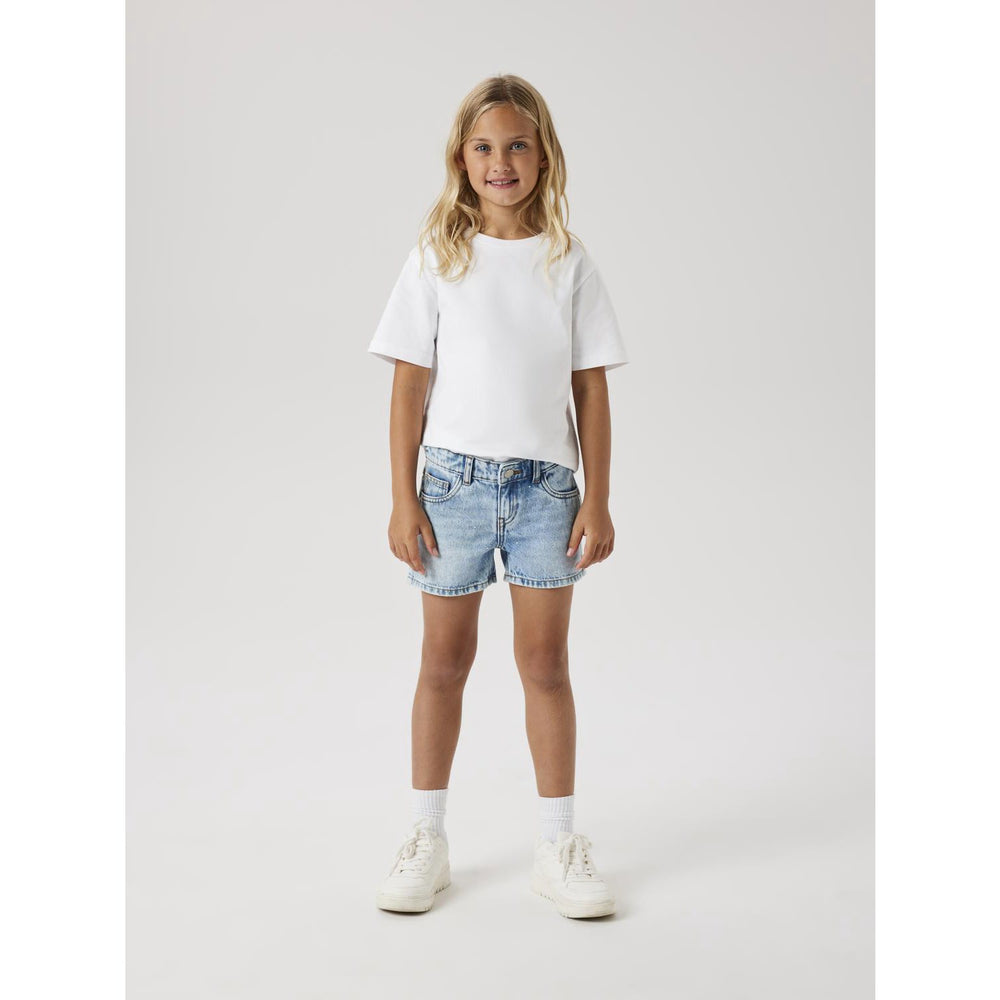 Køb Name It Medium Blue Denim Rose Regular Denim Shorts Noos