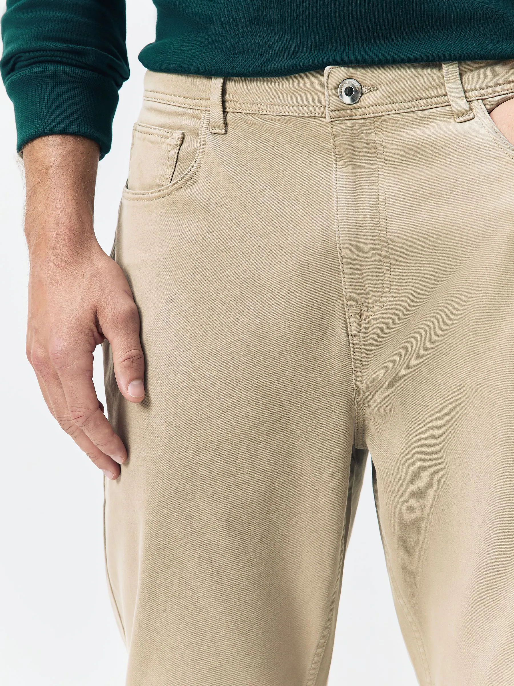 Pastelgeel - 5 Broek met zakken Soft Touch