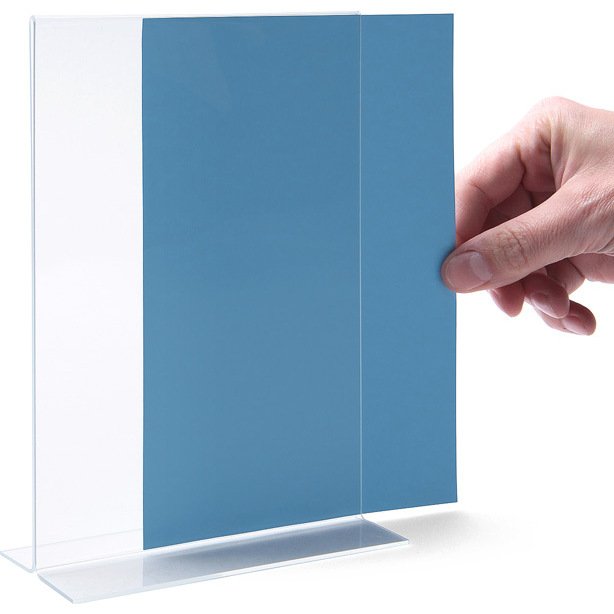 Présentoir de table double face T - Stand acrylique transparent