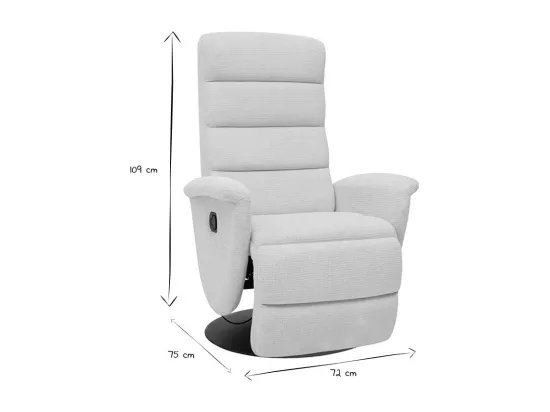 Fauteuil pivotant relax manuel en tissu chenille beige NELSON