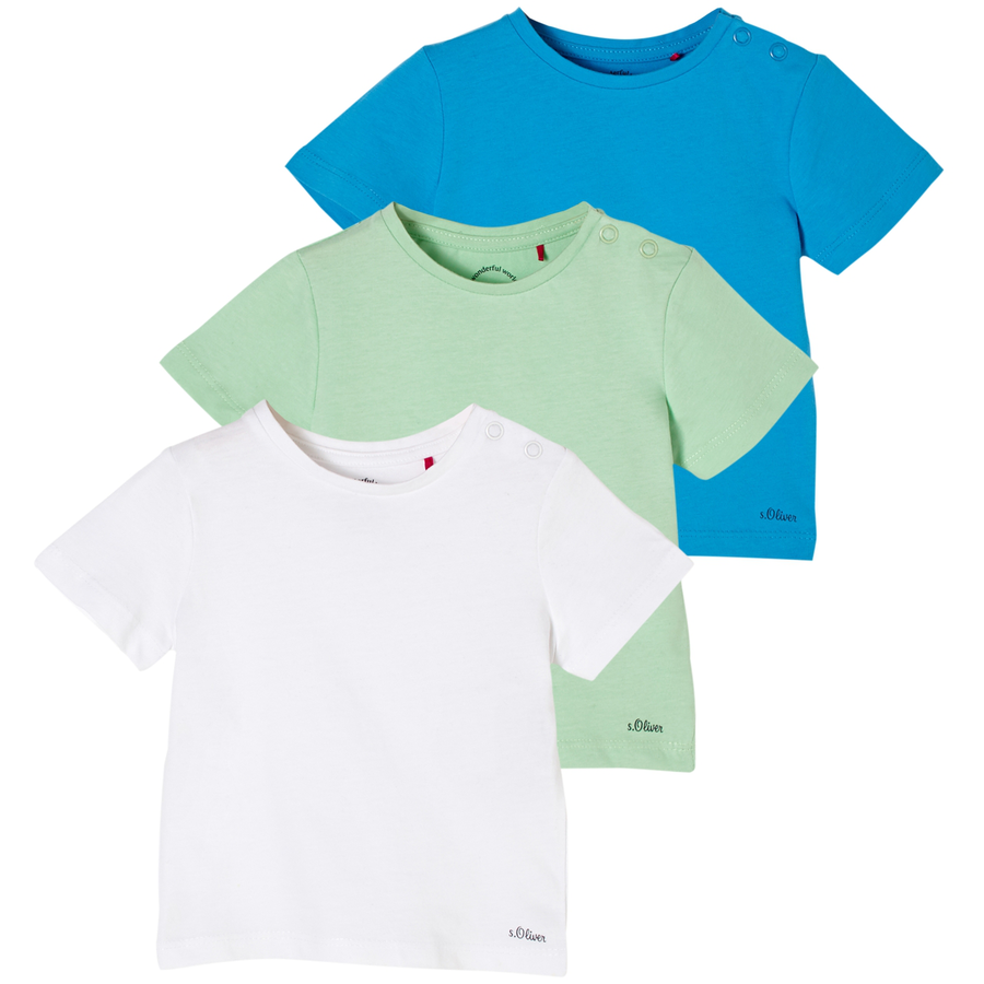 s.Oliver T-Shirt 3er Pack whitelight greenturquoise