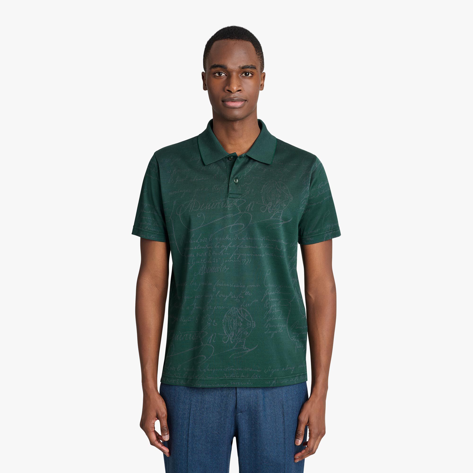Polo Pique En Jacquard Scritto