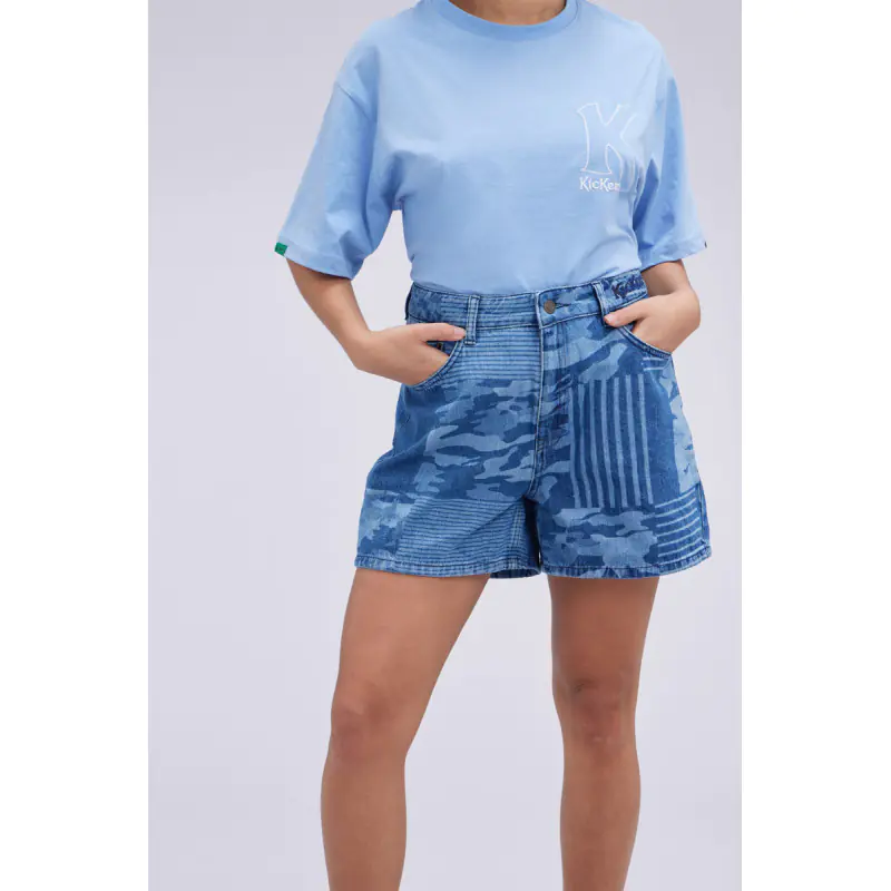 ORGANIC KICK SHORT DENIM CAMOUFLAGE SHORT Coton biologique Femme