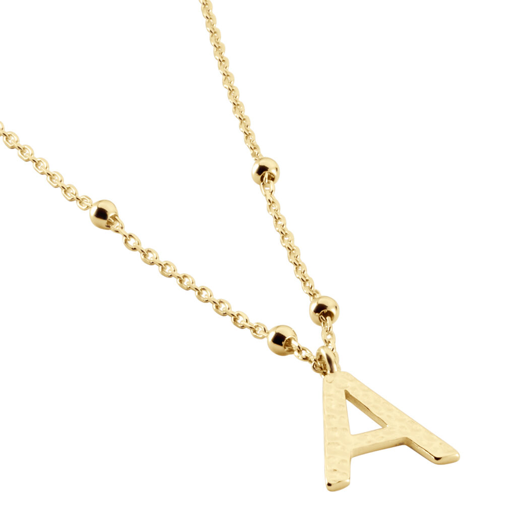 Collier Plaqué Or Jaune Lettra