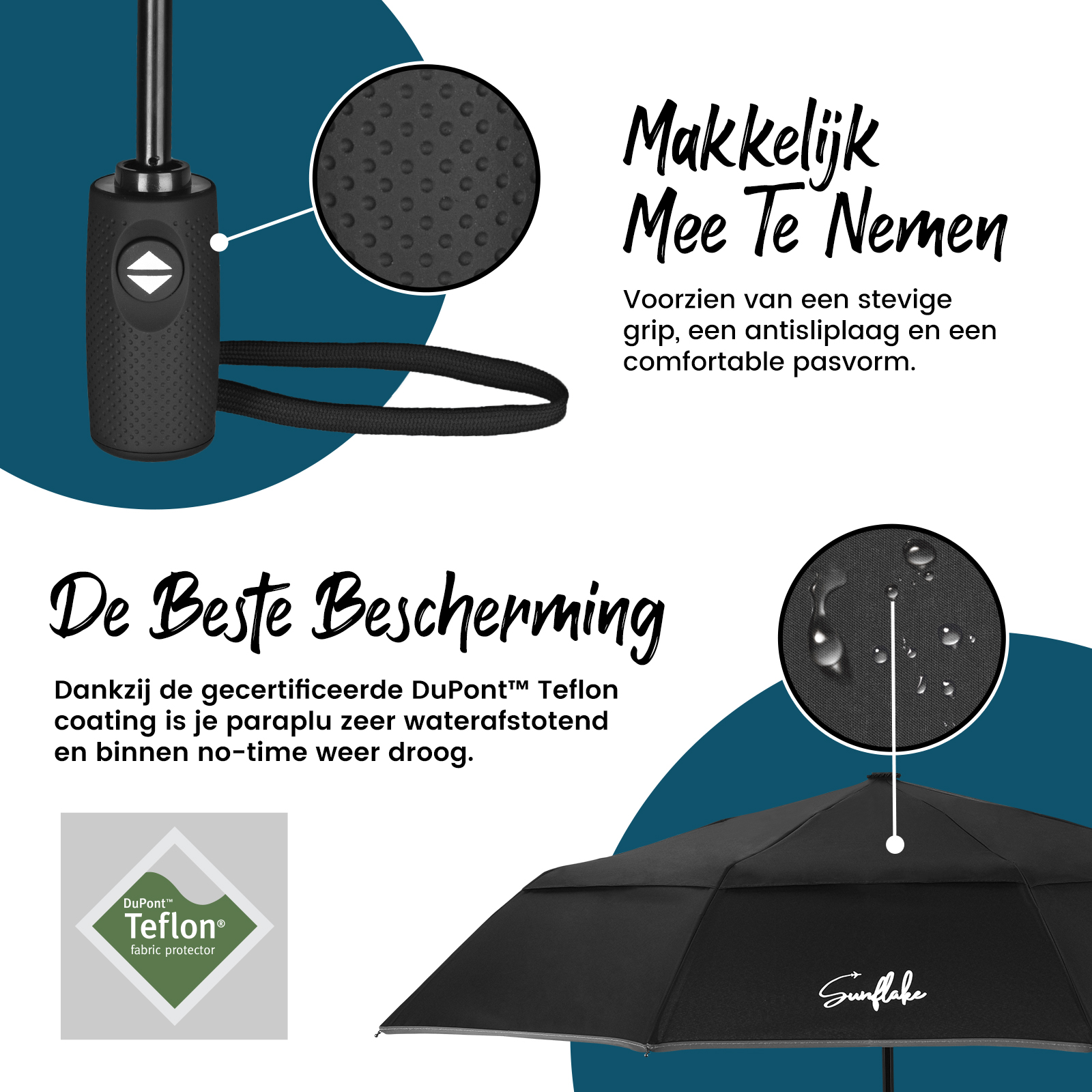 Sunflake dubbele luifel stormparaplu